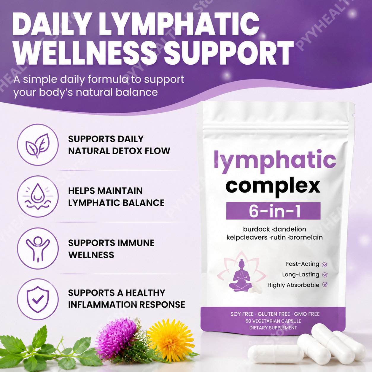 Capsule Complexe Lymphatique 6 - Herbal Supplement avis et prix
